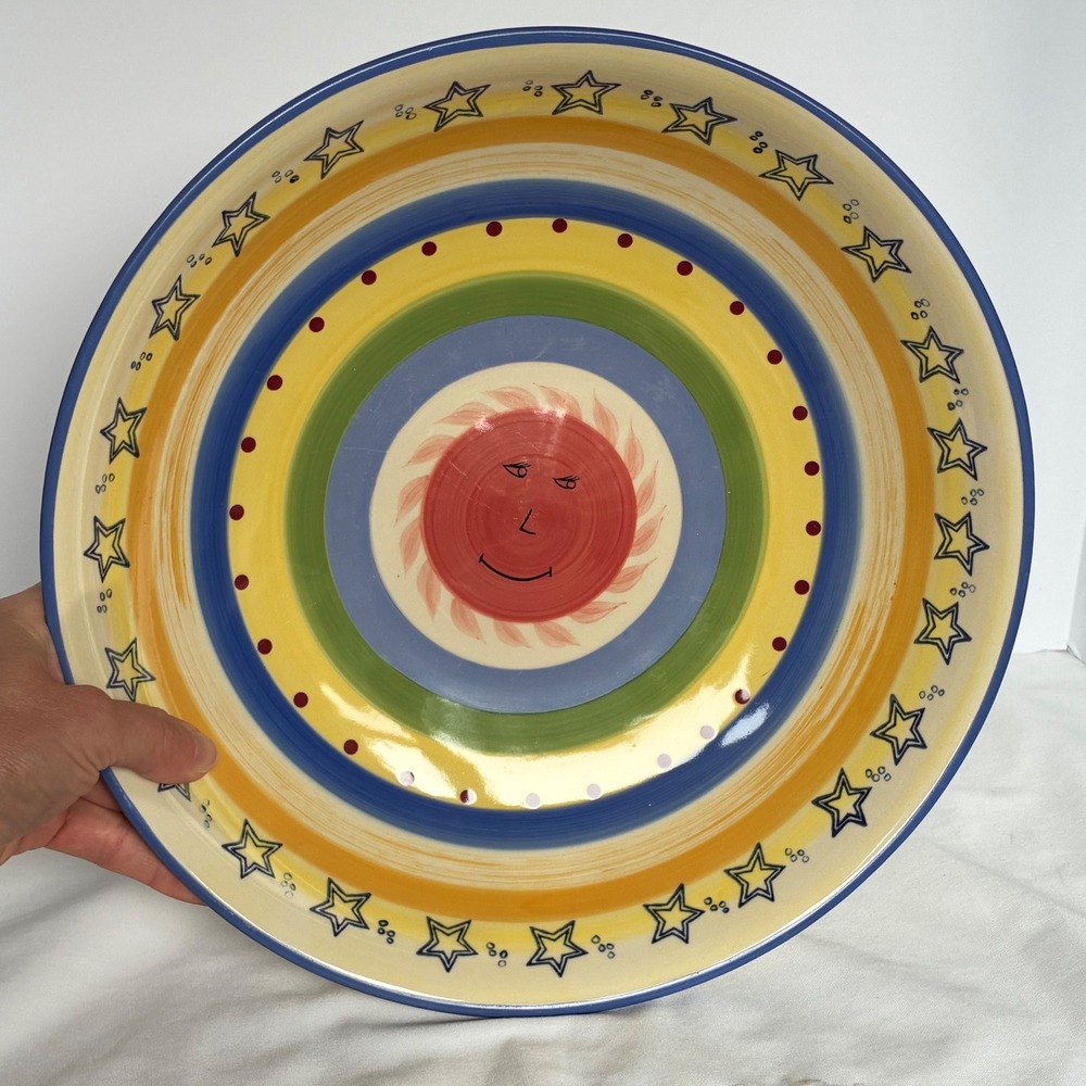 Pfaltzgraff Serving Bowl 12" Pistoulet Sun Stars Stoneware French Country Tuscan - Picture 4 of 9